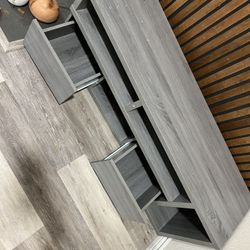 Two Grey Tables Like New Expandable