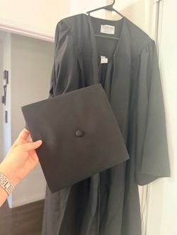 Black graduation cap and gown