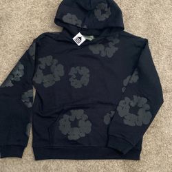Denim Tears Cotton Wreath Hoodie Black Monochrome  Size S