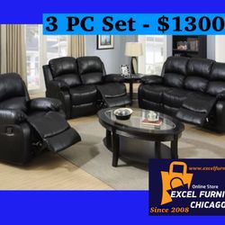 💥FREE DELIVERY💥Brand New   3PC Reclining Sofa Loveseat Chair Set 