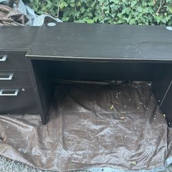 Desk and Filing Cabinet 