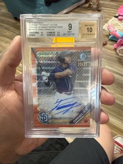 2019 Bowman Chrome Orange Ref Tirso Ornelas Autograph 22/25 BGS  9 Mint. Beckett 10 autograph