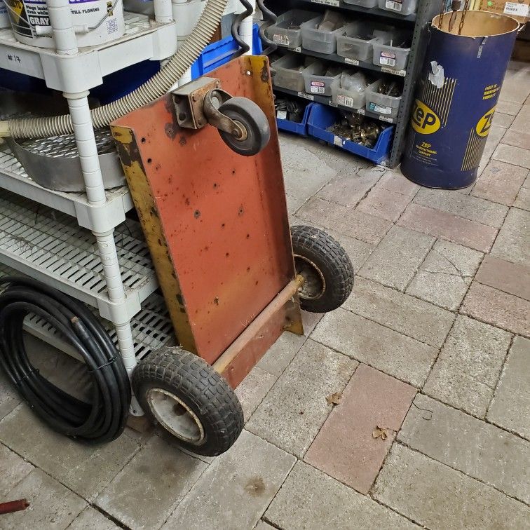 Heavy Duty Steel Plate With Pneumatic And Hard Casters