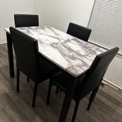5 Piece Marble Dining Set