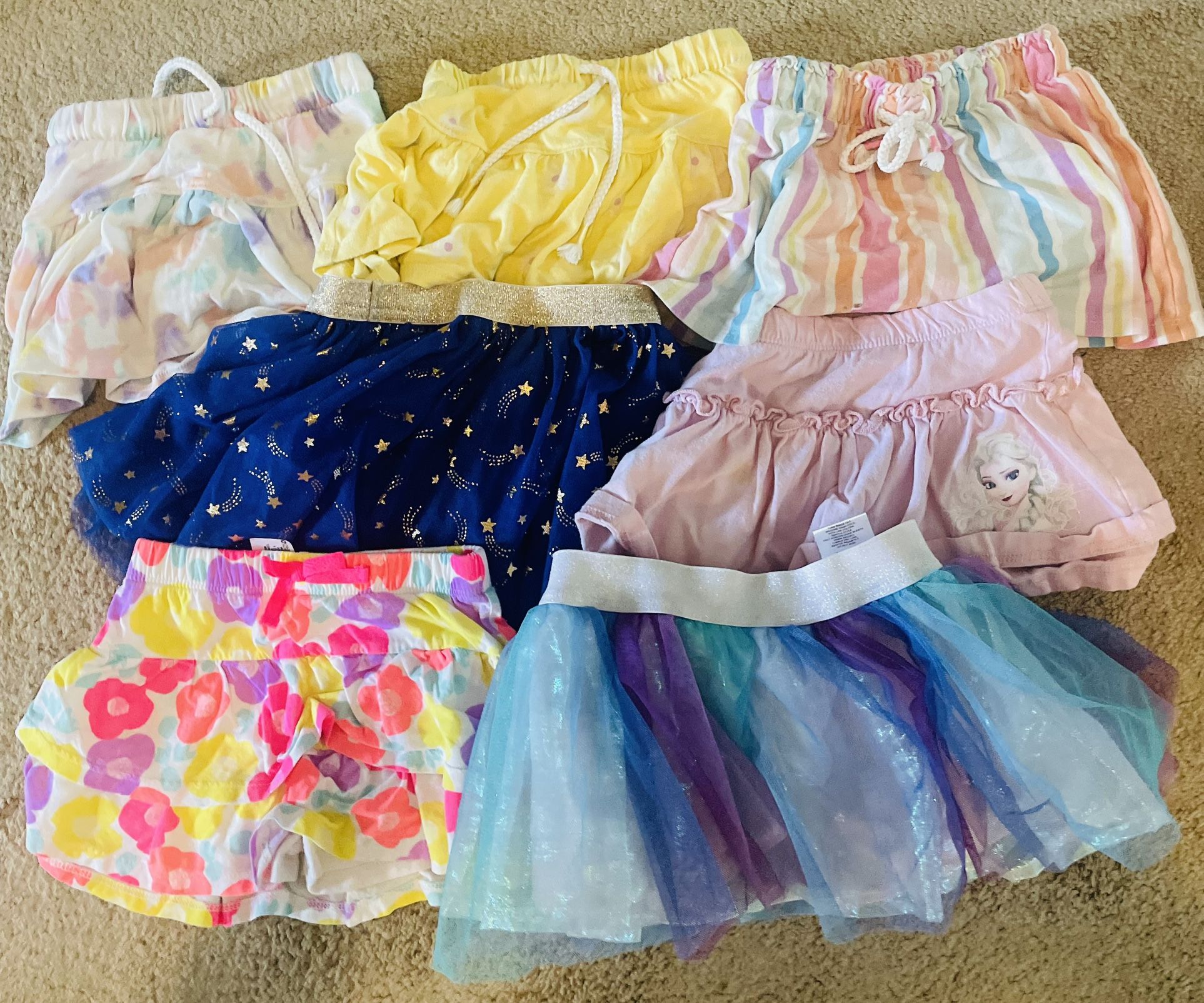 7 Pack: Assorted 2T Girl's Skirts
