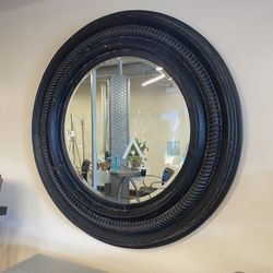 Oversized 56" Round Statement Mirror - Dark Espresso/Black Frame