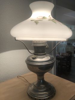 Antique hurricane table lamp