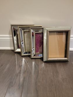 Assorted 4pc Antique Gold Mirrored Picture Frames