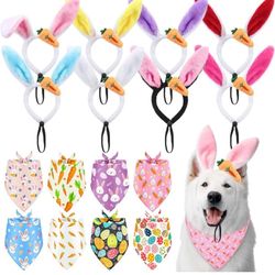 16 Pieces Easter Dog Costume Bunny Ears Headband Cute Dog Bandana
