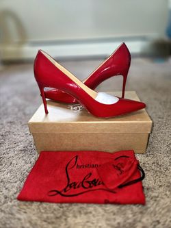 Red patent Kate Christian Louboutin red bottoms