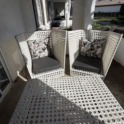 White Outdoor Wicker Chairs