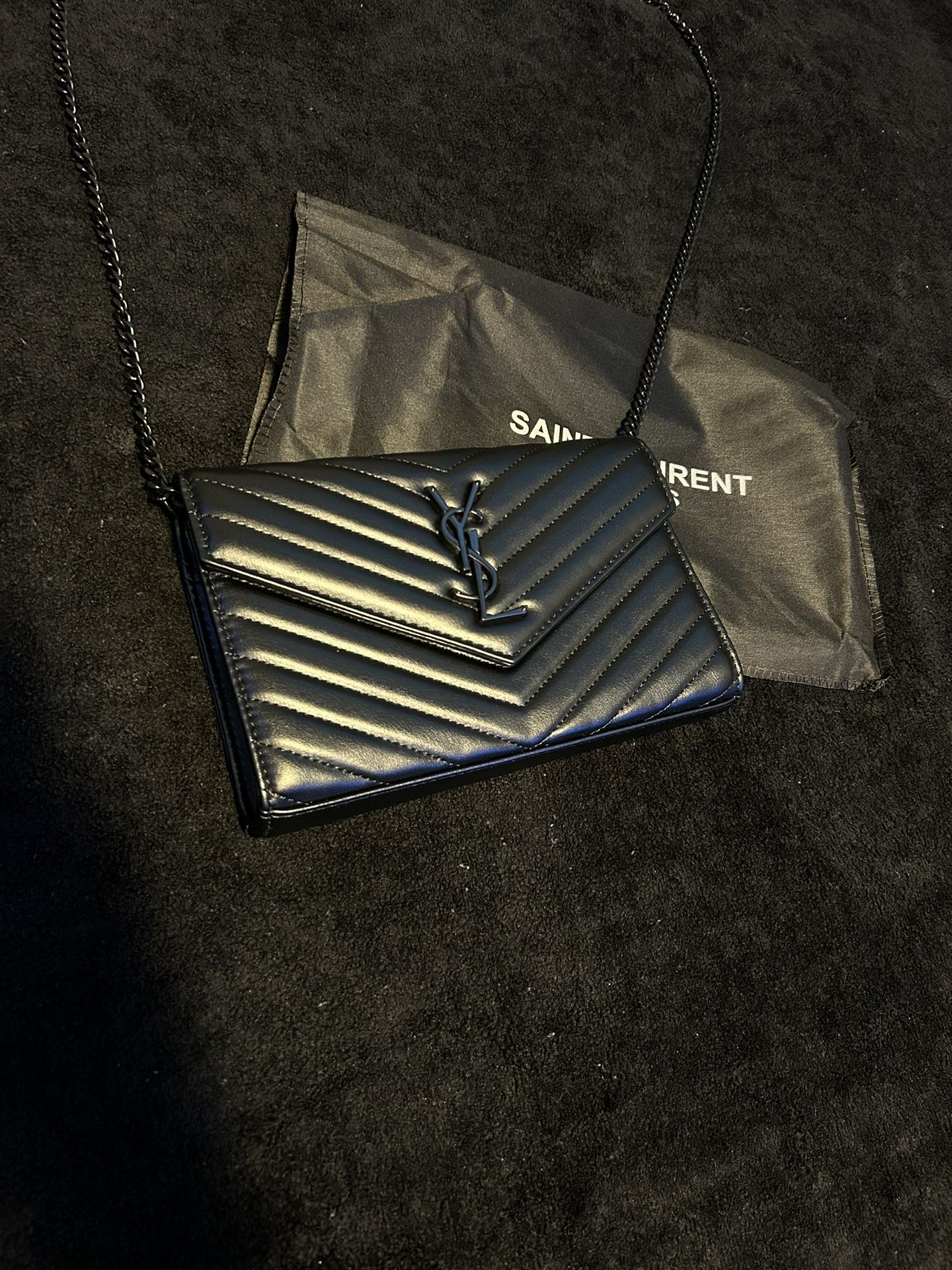 Black Clutch Bag With Black Accents
