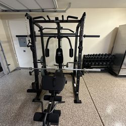 Vesta Fitness Smith Machine 1001 w/Bench Attachment | 230lb Bumpers Olympic Weights | 7ft Olympic Bar | Fitness | Gym Equipment | FREE DELIVERY 🚚 