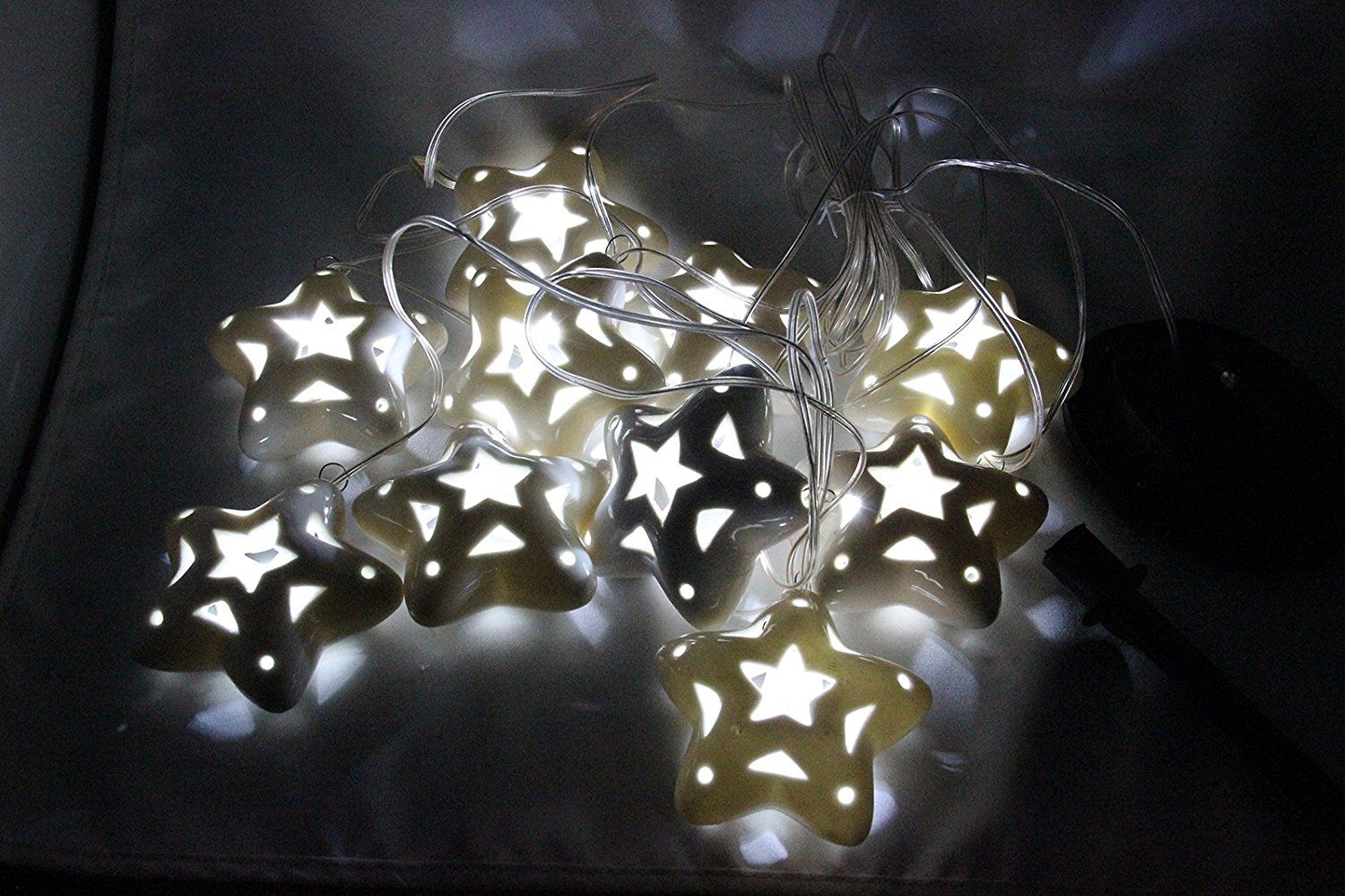 Outdoor Solar Garden Tree Auto Night Star String Light Christmas Halloween  Decoration Porcelain 10-Stars