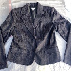 apt 9 women’s floral lace evening jacket Paisley Shimmer blazer button up 12