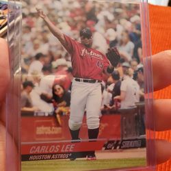 Houston Astros Carlos Lee 08 Topps Stadium Club Serial Number Baseball Card 