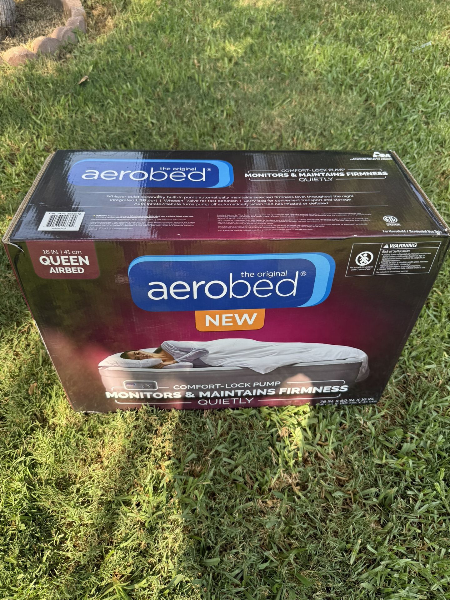 AeroBed Comfort Lock Air Mattress, Gray - Queen New