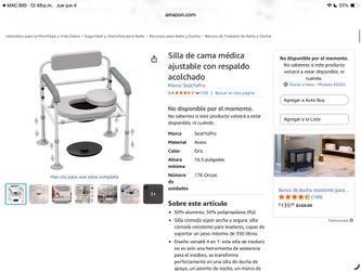 Silla de cama médica ajustable (NUEVA) ✨