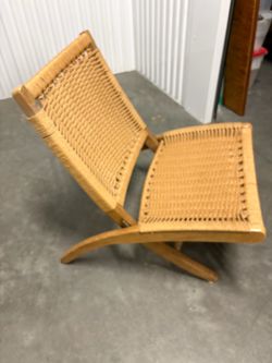 Pair of mid-20 century fold-up jute chair
