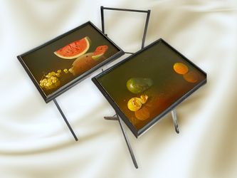 Foldable AMEX serving Tables Set, Vintage Mid Century