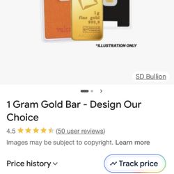 Gold Bar - 1 Gram - authenticated 