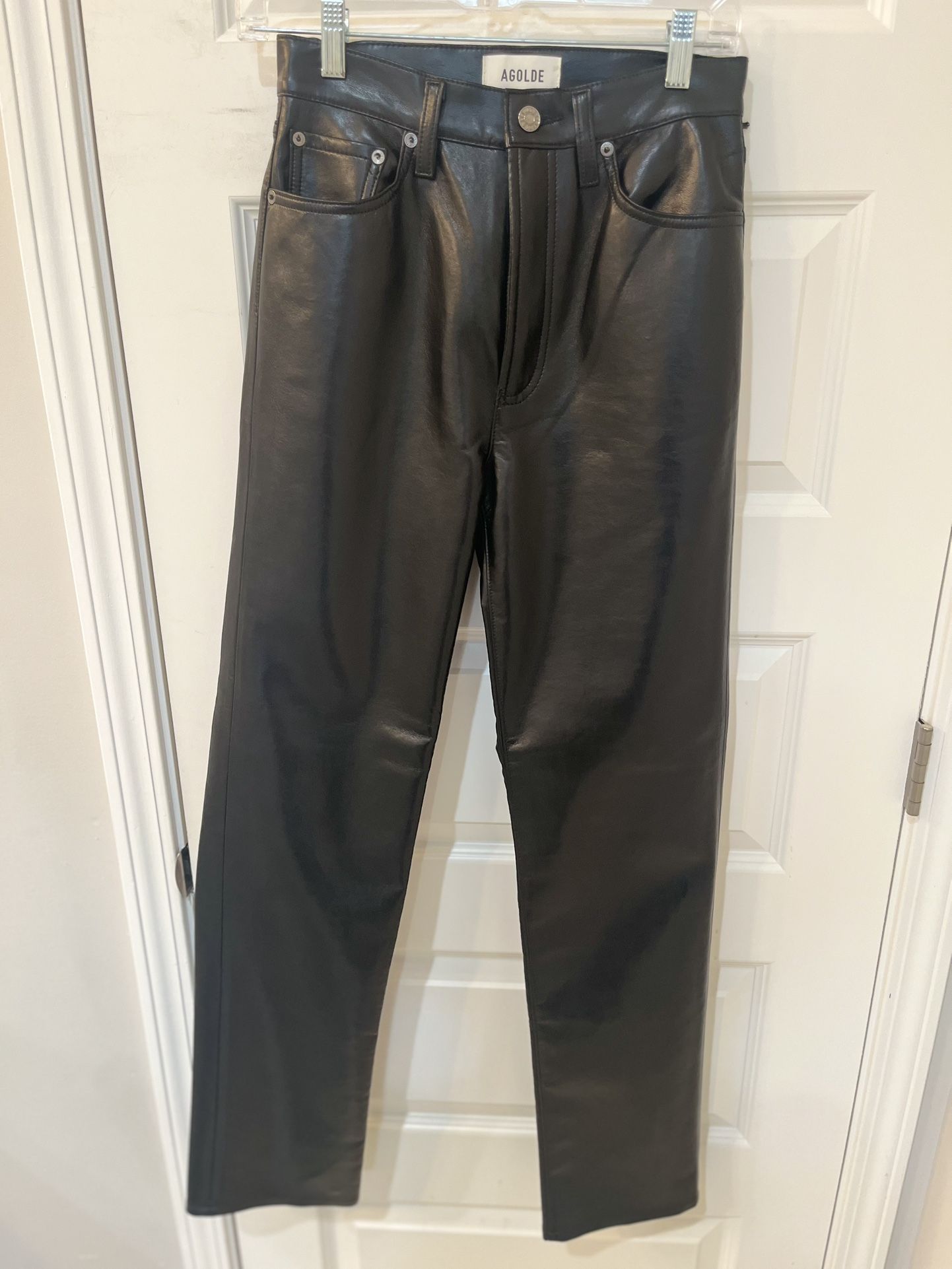 NWT!! Womens Agolde Leather 90’s Pinch Waist Size 25