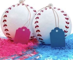 Baseball Gender Reveal Pink And Blue Ball Set