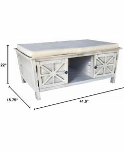 Decor Therapy Molly Cushion Top Storage Bench