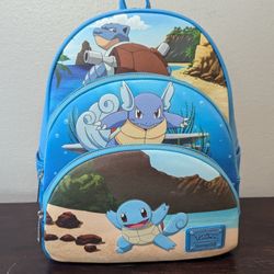 Loungefly Pokémon™ Squirtle Evolutions Triple Pocket Backpack NWT