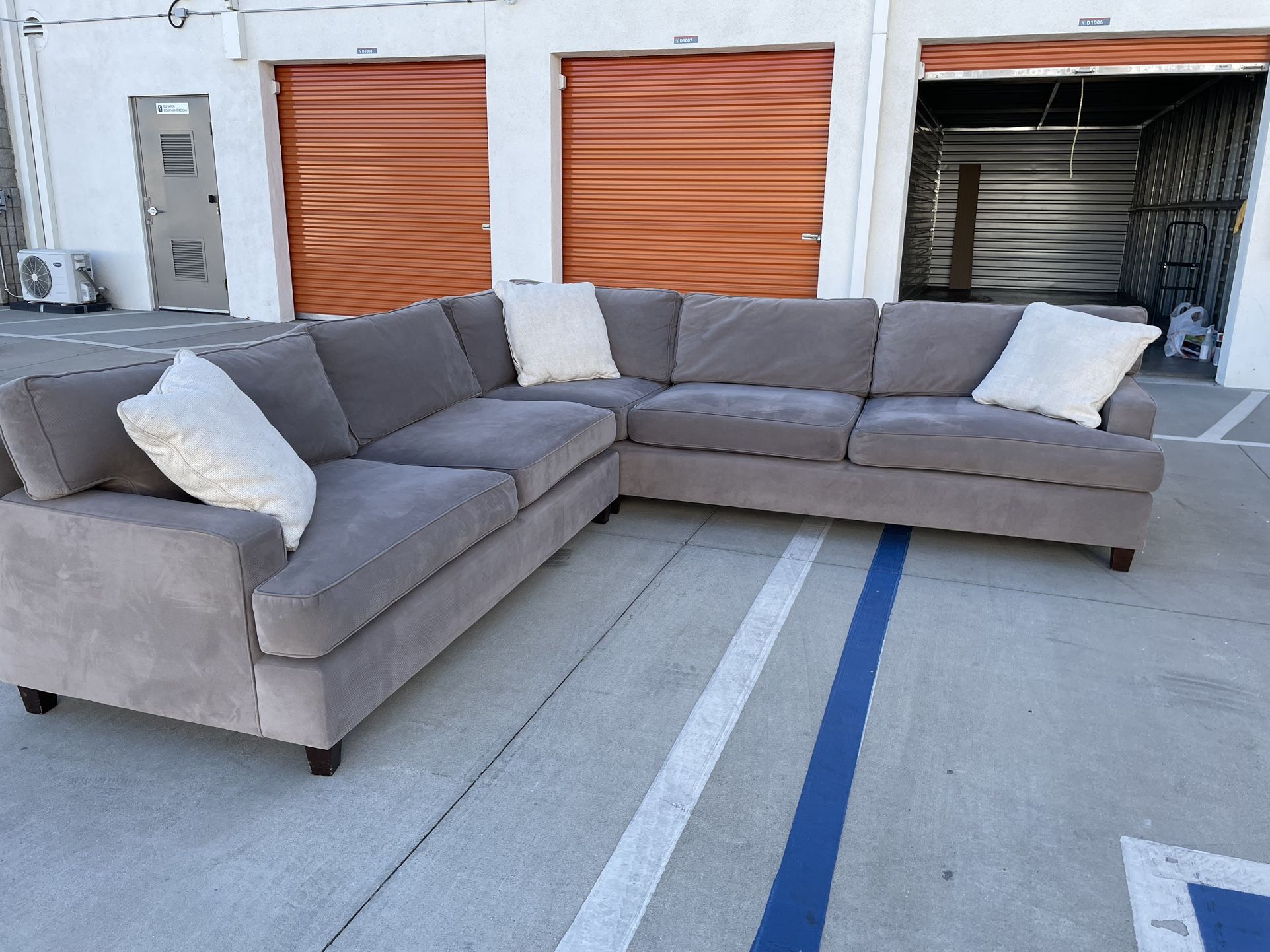 Large THICK 120”x120” Grey Soft Sectional 2pc Set