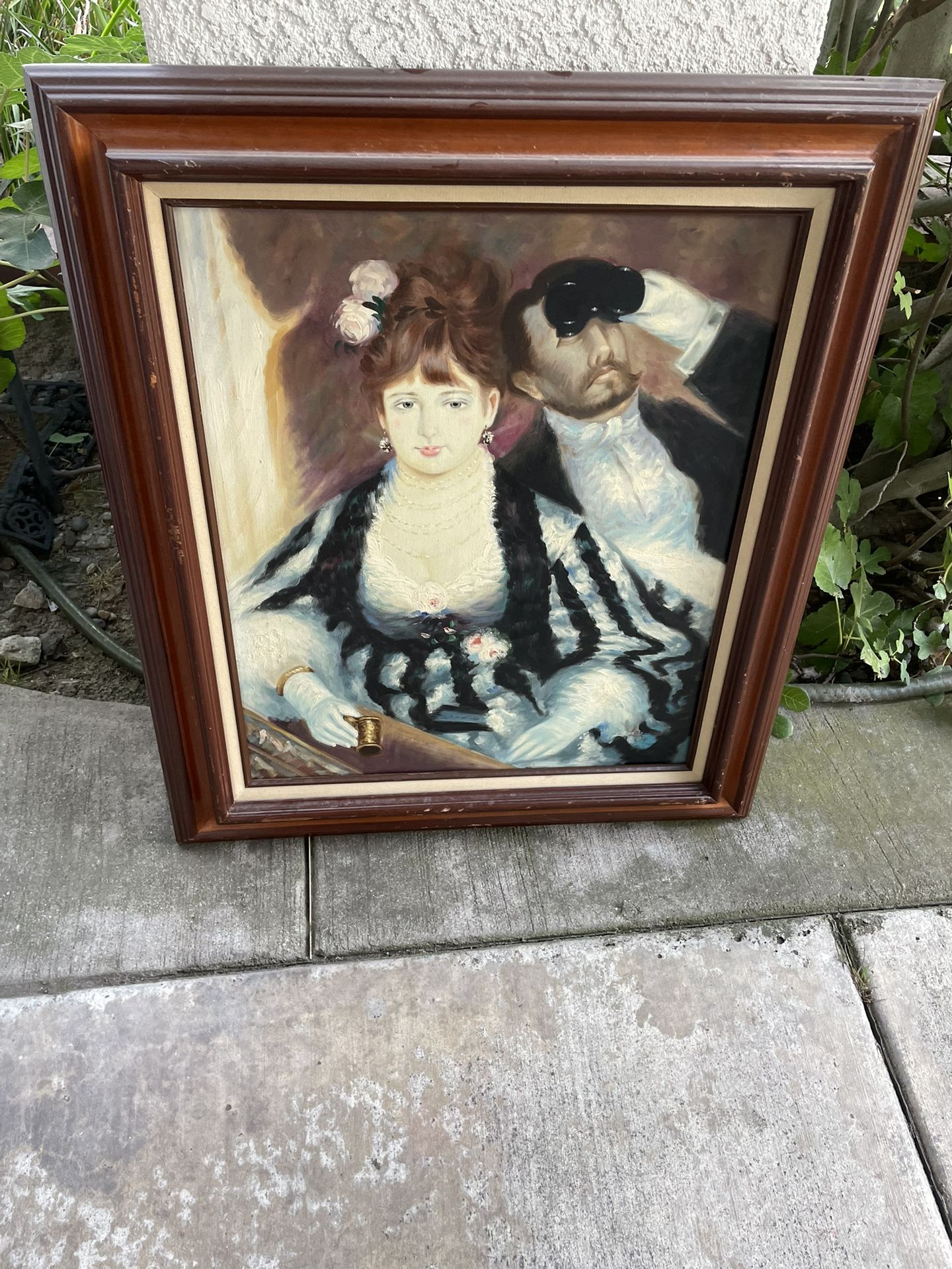 Vtg Oil Painting After Manet “Masked Ball at the Opera” Framed 26x31