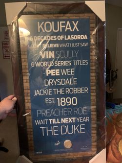 Dodgers Plaque 19”wide 35” long Steiner
