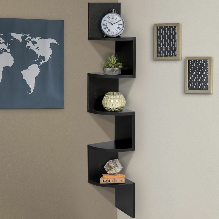 Zig zag corner wall shelf