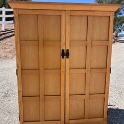 Corner Armoire Entertainment Cabinet – Solid Wood Storage Unit