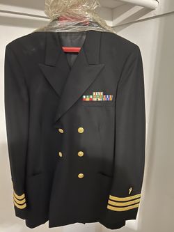 US Navy Chaplain Dress Coat With Ribbons