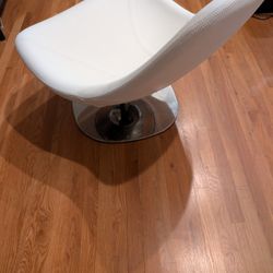 Mid Century,Ikea White Leather Tirup Swivel Chair designed by Carl Ojerstam Timeless Classic