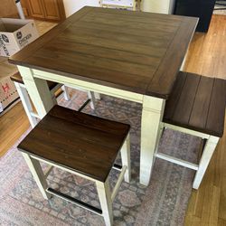 Dining Table Set With 4 Stools 