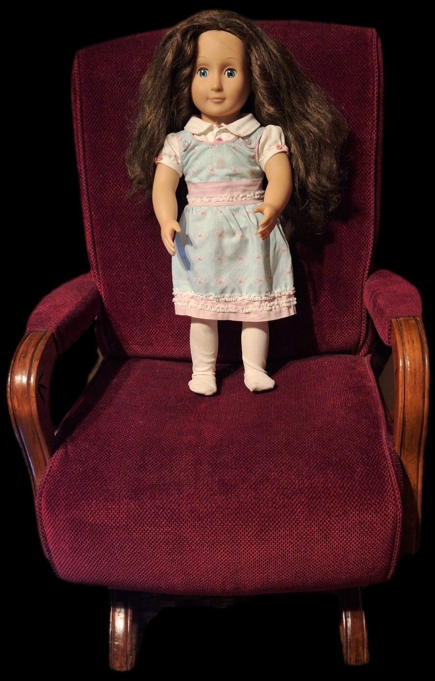 Vintage Upholstered Child Size Platform Rocker-Gorgeous!