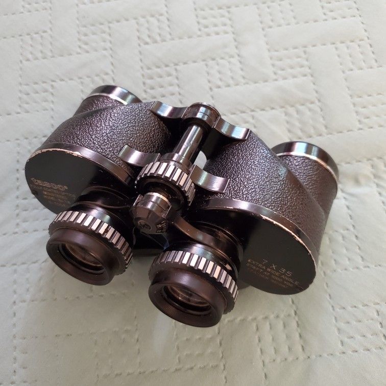 Vintage Tasco Model 118 Binoculars 7x35 Extra Wide Angle Ig