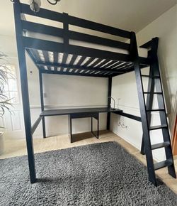 Full Size Loft Bed with Desk
