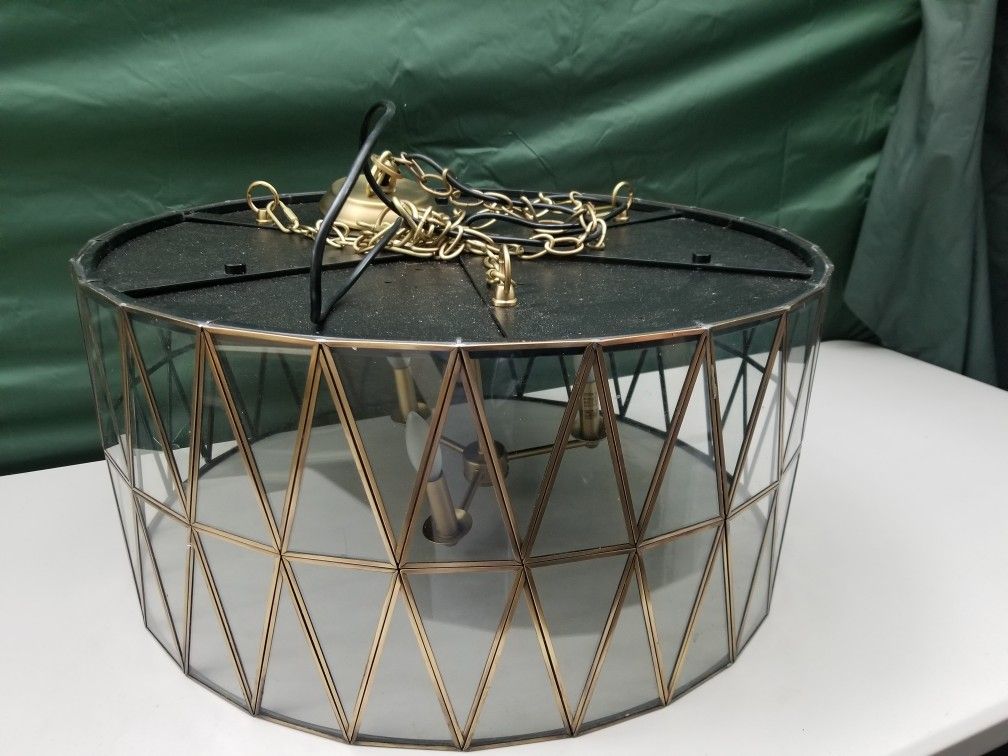 Stain Glass Drum Chandelier