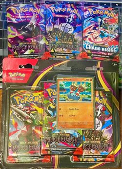 Pokemon - Lot of (6) Sealed: (1) 'Pitch Black' 3-Pack Blister + (2) 'Pitch Black' and (1) 'Chaos Rising' Boosters