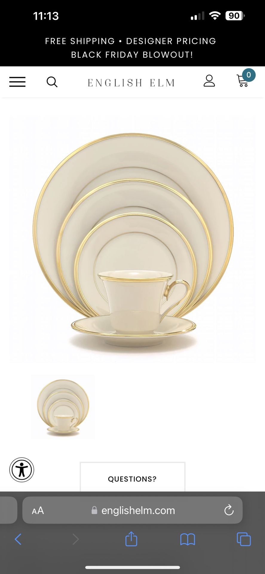 6 Lenox, Hayworth 5 Piece Place Settings Lenox Eternal Gold