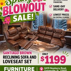 Brown Santiago Loveseat And Sofa Set ONLY $1199! 