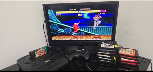 $80 For Everything  Sega Genesis with11 Games controller and all Oem Plugins