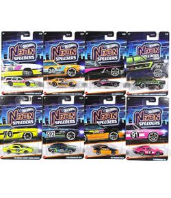 Neon Speeders Full Set Of 8 Hot Wheels