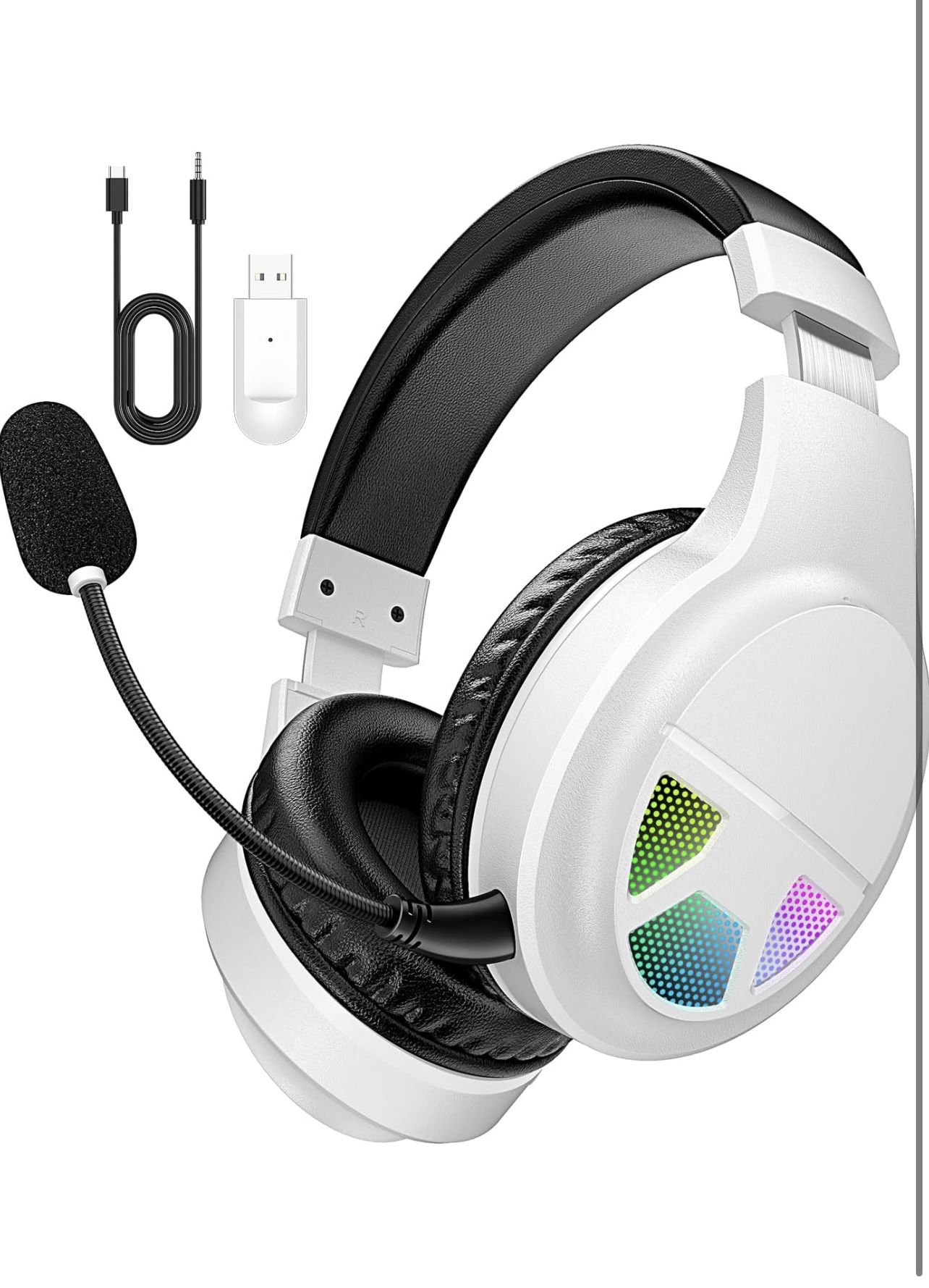 White Gaming Headset with Mic