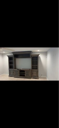 Large Wood Entertainment Center Wall Unit