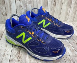 New Balance Running Shoes KR680BTY Blue Neon Men Size 5.5 used good condition