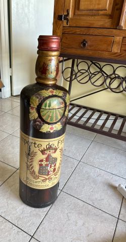 Bombay vintage 32” French Painted Wine Bottle  Cabinet